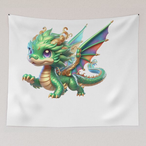 Item preview, Cute Green Chinese Dragon Chibi designed and sold by CHIBI_POPZ.