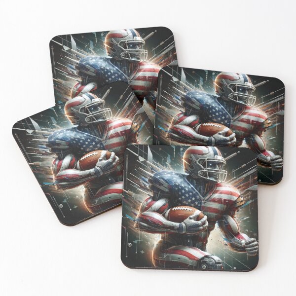 Item preview, Futuristic Titan A Patriotic Homage to Gridiron Greats designed and sold by ArtComixHaven.