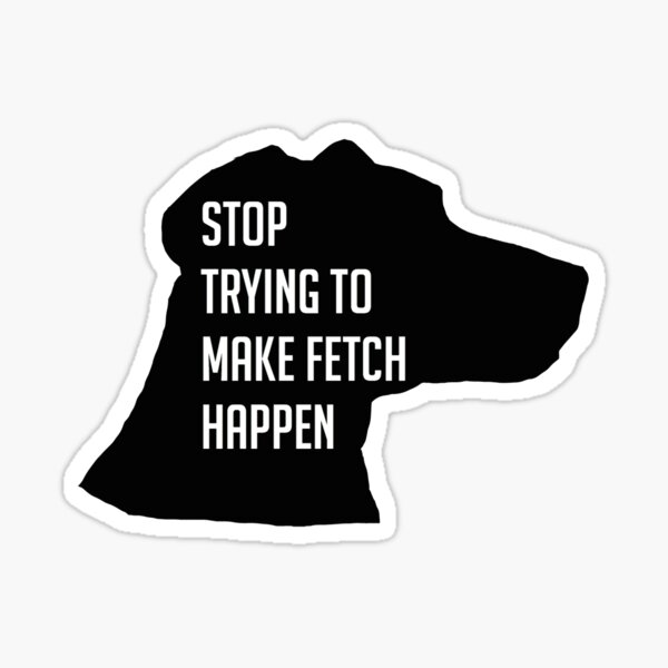 stop trying to make fetch happen dog