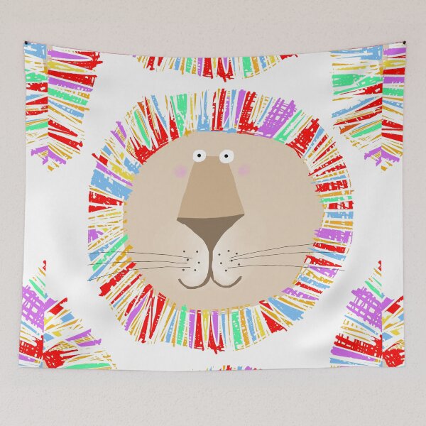 Item preview, Lion with Colorful Rainbow Mane Created By Artist Carla Daly designed and sold by Carla Daly.