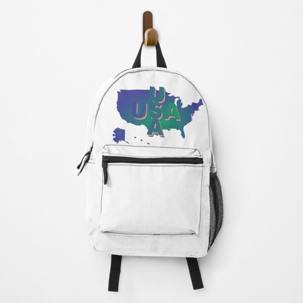 Item preview, USA BLUE GREEN MAP 3D TYPEFACE designed and sold by Inspiclothing.