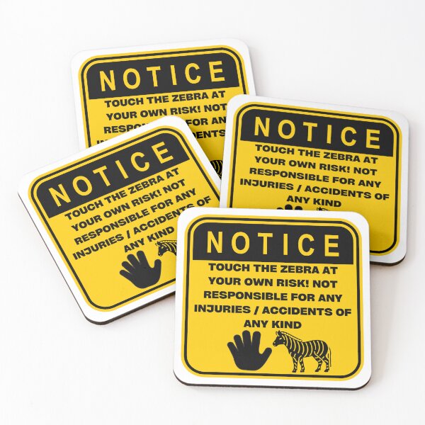 Item preview, NOTICE - Touch at your own risk (Zebra) designed and sold by ArtsyCity.