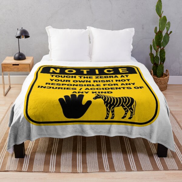 Item preview, NOTICE - Touch at your own risk (Zebra) designed and sold by ArtsyCity.