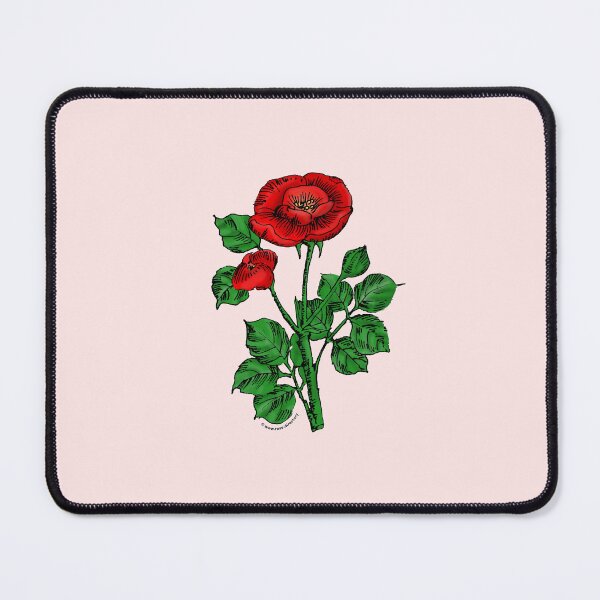 Item preview, Bright Red Rosette Rose Bloom Single 1-7 Petals Almost Flat designed and sold by Rachael Taylor.