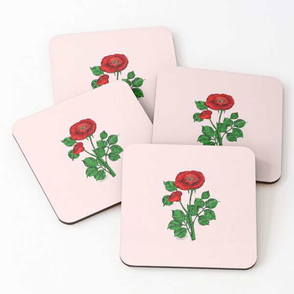 Item preview, Bright Red Rosette Rose Bloom Single 1-7 Petals Almost Flat designed and sold by Rachael Taylor.