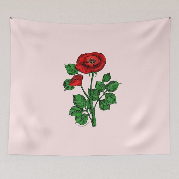 Item preview, Bright Red Rosette Rose Bloom Single 1-7 Petals Almost Flat designed and sold by Rachael Taylor.