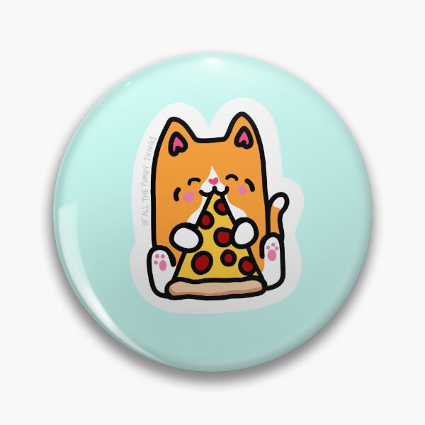 Artikelvorschau, Cute orange cat eating pizza sticker design entworfen und verkauft von PurdyThings.