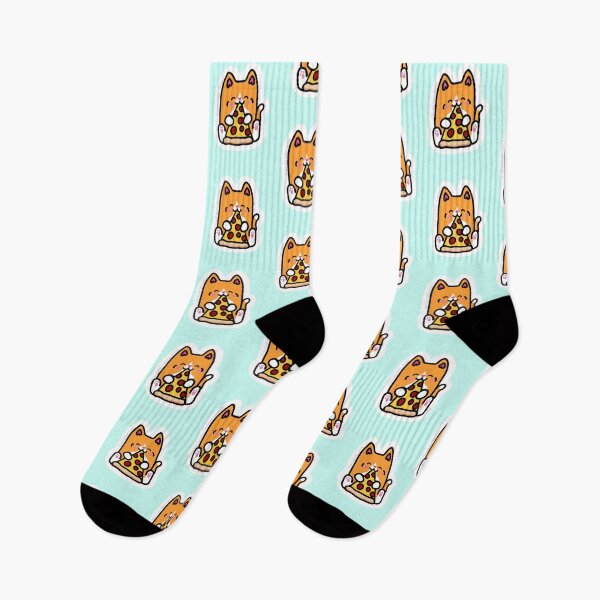 Item preview, Cute orange cat eating pizza sticker design designed and sold by PurdyThings.