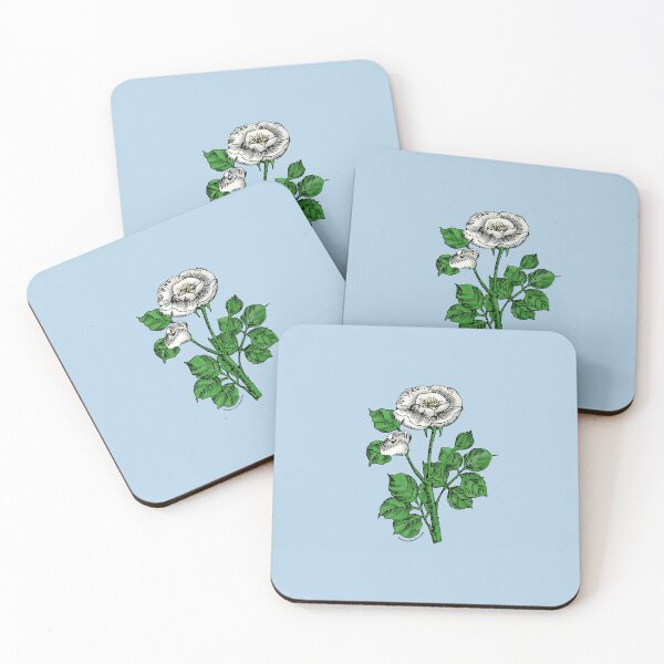 Item preview, White Rosette Rose Bloom Single 1-7 Petals Almost Flat designed and sold by Rachael Taylor.