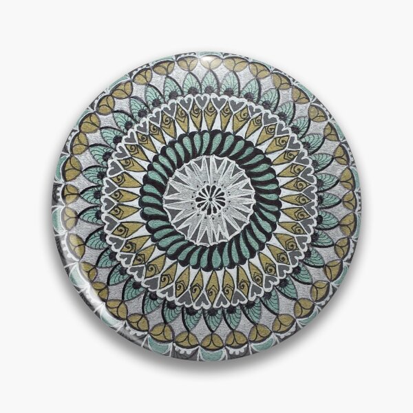 Item preview, White Gold Green Mandala Mindfulness Art designed and sold by lozsart.