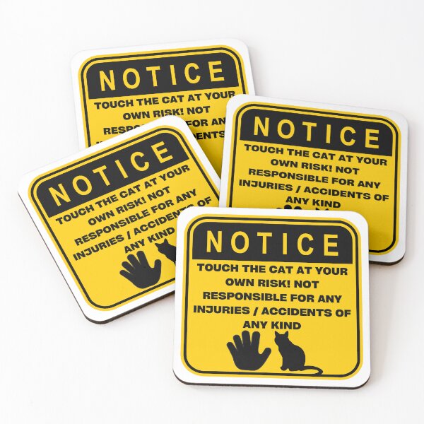 Item preview, NOTICE - Touch at your own risk (Cat) designed and sold by ArtsyCity.