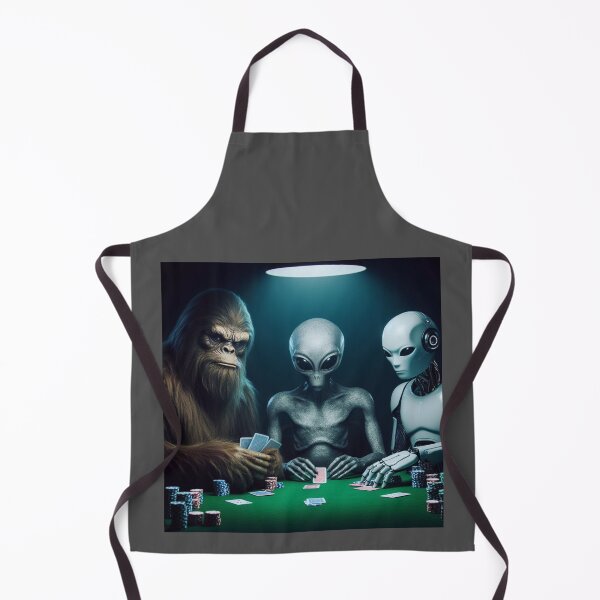 Item preview, Bigfoot, Alien and AI Robot Poker Night, Cool Creatures Playing Poker, Monster Poker Night, Joe Rogan Alien Theme, Guy's Night Out Shirt, Ironic Tee designed and sold by matrixunplugged.