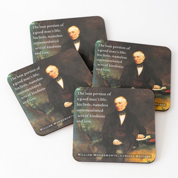 Item preview, William Wordsworth portrait and  quote: The best portion of a good man's life: his little, nameless unremembered acts of kindness and love. designed and sold by artbleed.