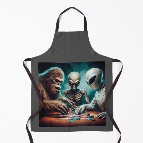 Item preview, Bigfoot, Alien and AI Robot Poker Night, Cool Creatures Playing Poker, Monster Poker Night, Joe Rogan Alien Theme, Guy's Night Out Shirt, Ironic Tee designed and sold by matrixunplugged.