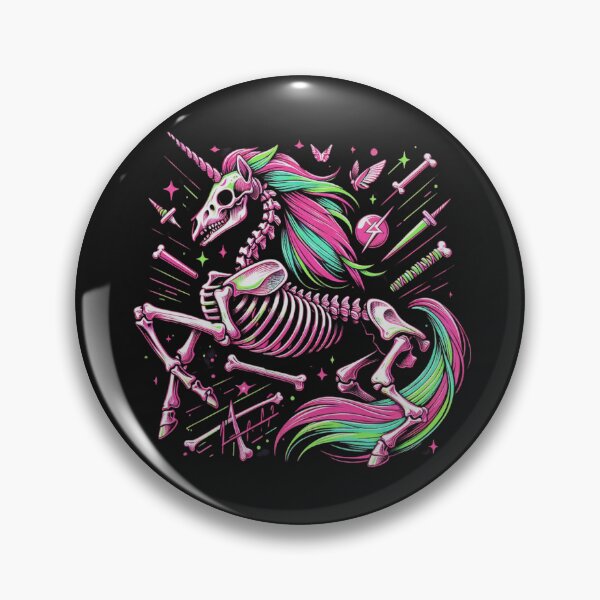 Item preview, Aesthetic Unicorn Pegasus Skeleton Neon Pink Vaporwave Halloween  designed and sold by pixel-defiance.