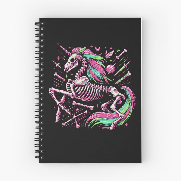 Item preview, Aesthetic Unicorn Pegasus Skeleton Neon Pink Vaporwave Halloween  designed and sold by pixel-defiance.