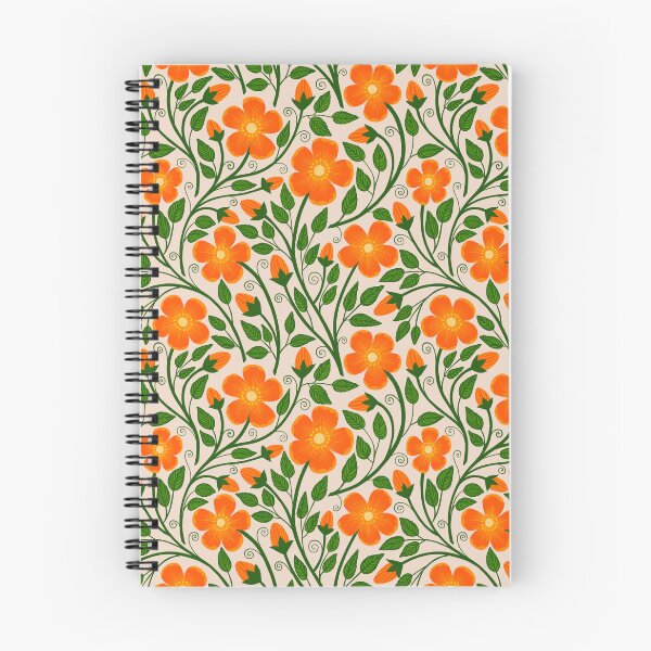 Item preview, Patrón de zarza rosa: naranja y crema designed and sold by Studio-Ithelda.