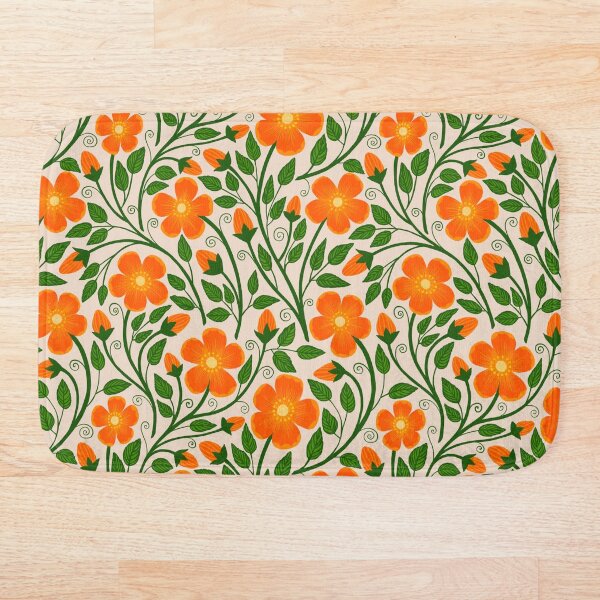 Aperçu de l'œuvre Motif de ronce de rose - Orange et crème créée et vendue par Studio-Ithelda.