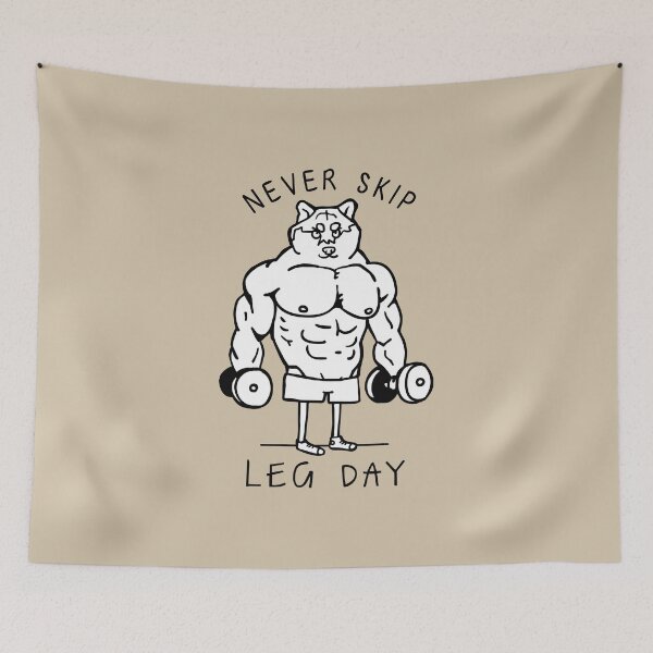 Item preview, Never Skip Leg Day Shiba designed and sold by Huebucket.