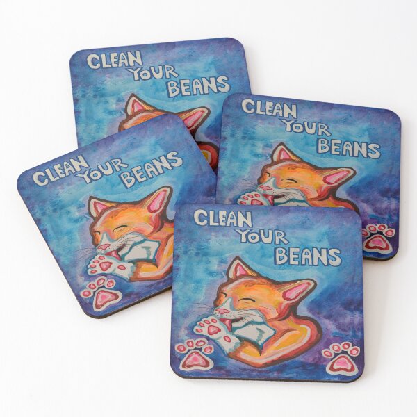 Item preview, Clean Your Beans Kitty Cat  designed and sold by Deborah Camp.