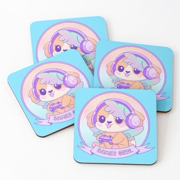 Item preview, Cute Kawaii Gamer Girl  - Adorable Dog with Headphones designed and sold by BoredPixels.