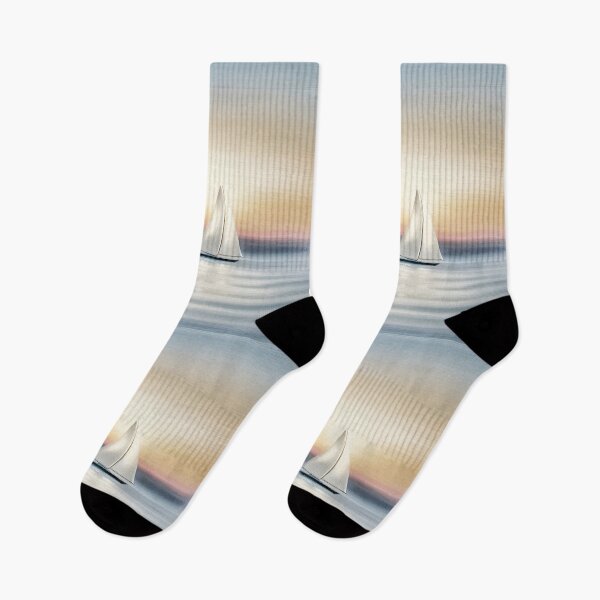 Item preview, Sunset Sail, Seascape Abstract  designed and sold by Pretty-Bird.