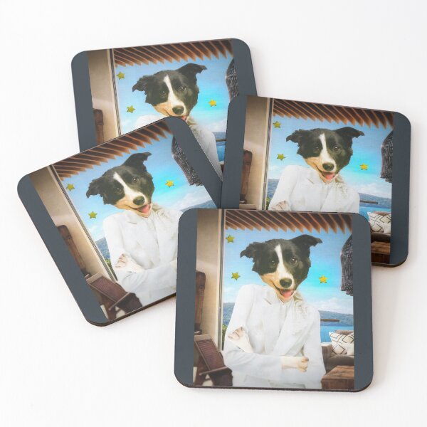 Item preview, Border Collie in a White Suit - 'Beach House Bitch' designed and sold by Nikki Fortuin Arts & Crafts.