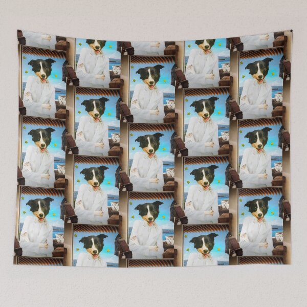 Item preview, Border Collie in a White Suit - 'Beach House Bitch'  designed and sold by Nikki Fortuin Arts & Crafts.