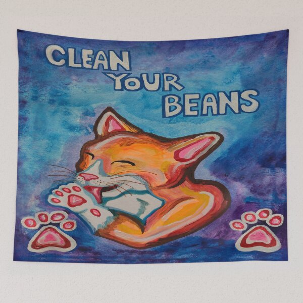 Item preview, Clean Your Beans Kitty Cat  designed and sold by Deborah Camp.