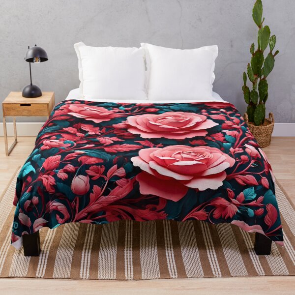 Item preview, Pink Roses seamless pattern retro vintage 80s design designed and sold by BorgSpareParts.
