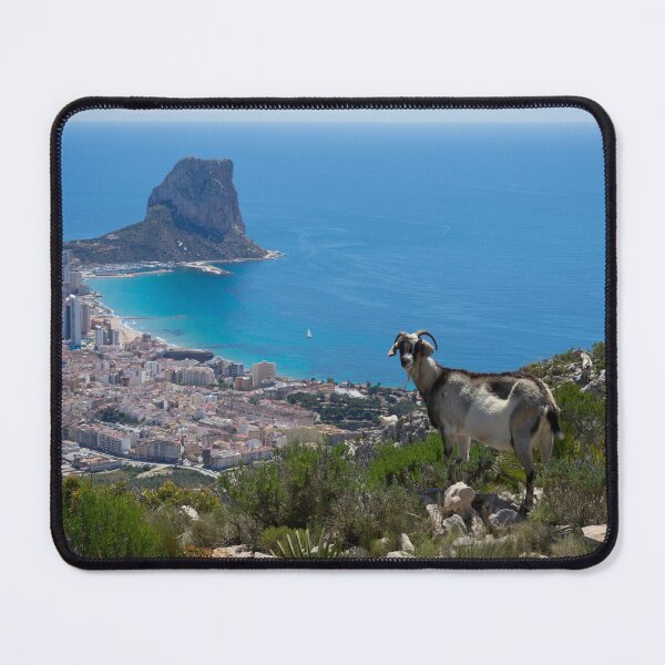 Item preview, Mountain goat, Mediterranean Sea and the coastal city of Calpe designed and sold by Adriana Mueller.