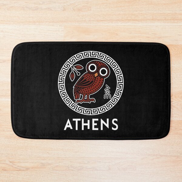 Item preview, Athens, Greece with Athenian Owl & Meander Pattern designed and sold by Happy Puppy Print On Demand.