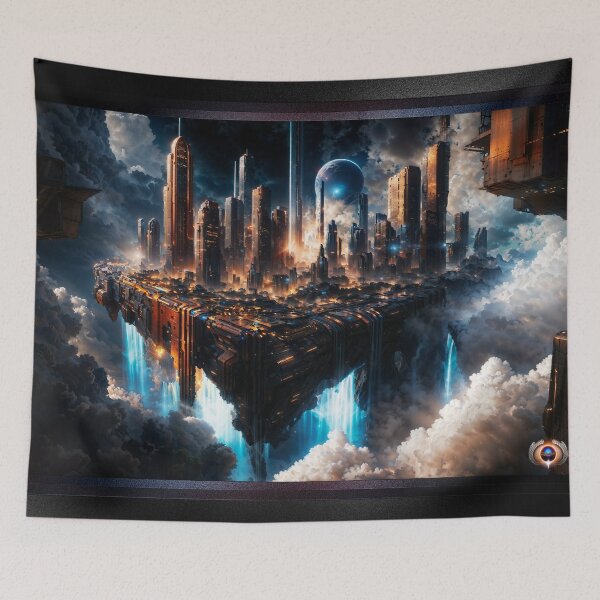 Item preview, The Cloud City Of Traecus Captivating AI Concept Art by Xzendor7 designed and sold by Xzendor7 Digital Art Creations.