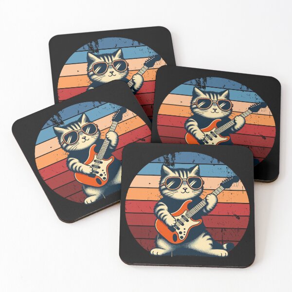 Artikelvorschau, Electric Guitar Cat Rock Music Retro Funny Cat entworfen und verkauft von KsuAnn.