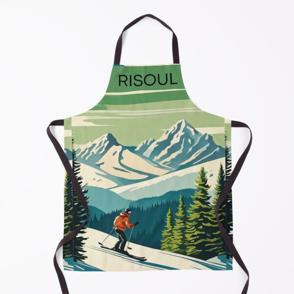 Artikelvorschau, Risoul, Vintage-Retro-Poster des Skigebiets entworfen und verkauft von sabellet.