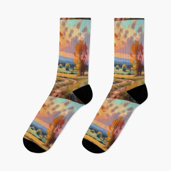Item preview, Vintage Impressionist Landscape: Countryside Path in Late Summer Sunset | Impressionism | Landscape Artwork designed and sold by UnhingedBird.