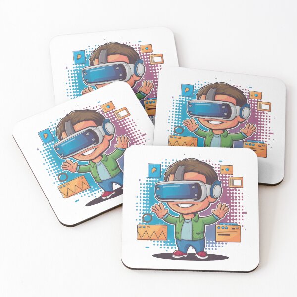 Item preview, A Boy Wearing VR Headset For Gamers Colorful designed and sold by HobbiesPrints.