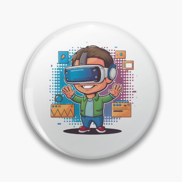 Item preview, A Boy Wearing VR Headset For Gamers Colorful designed and sold by HobbiesPrints.