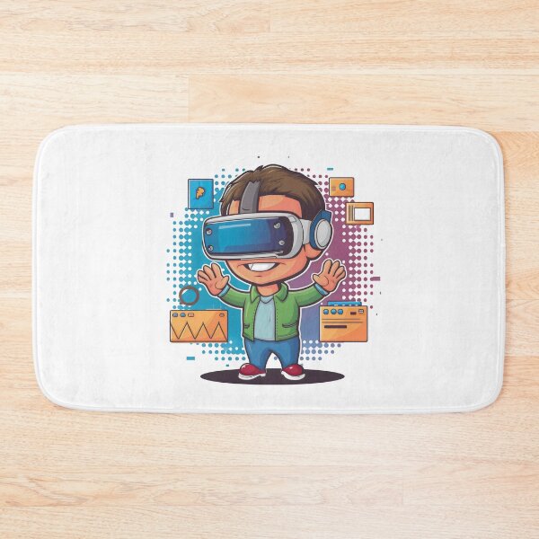 Item preview, A Boy Wearing VR Headset For Gamers Colorful designed and sold by HobbiesPrints.