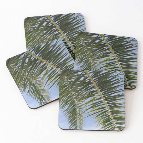 Item preview, In the shade of a date palm, green leaves and blue sky designed and sold by Adriana Mueller.