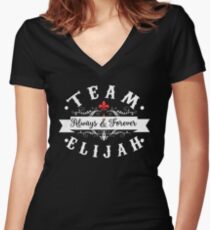 Team Elijah. Women's Fitted V-Neck T-Shirt