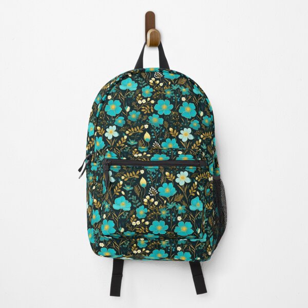 Item preview, Turquoise and Gold Flowers designed and sold by Emma Marie Blacker.