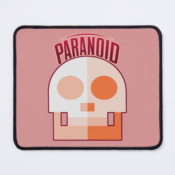 Artikelvorschau, Paranoid. Orangefarbener Totenkopf entworfen und verkauft von NickTaroDesign.