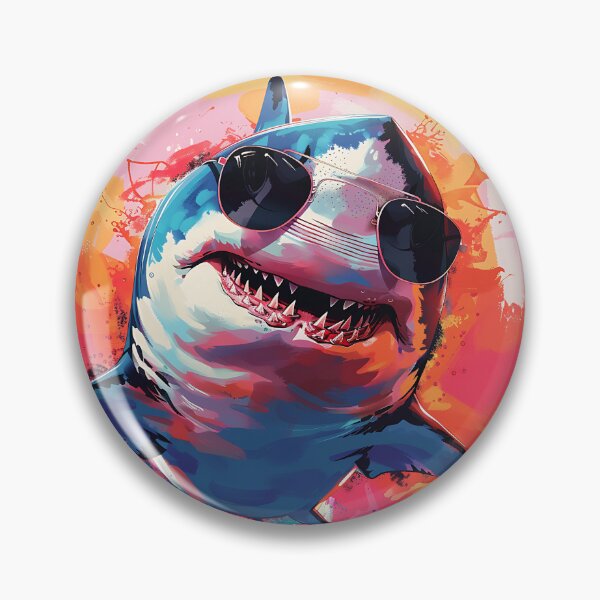 Item preview, Shark in Sunglasses Aloha Retro Hawaii Beach Jawsome  designed and sold by ArtFromBeyond.