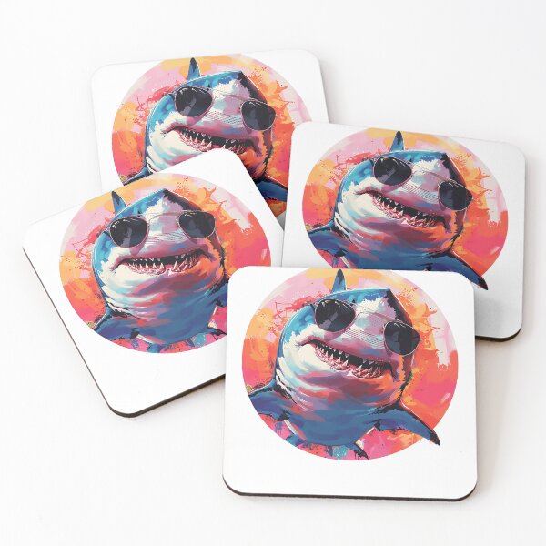 Item preview, Shark in Sunglasses Aloha Retro Hawaii Beach Jawsome  designed and sold by ArtFromBeyond.