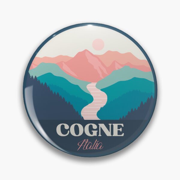 Item preview, Cogne Italia minimalist landscape badge  designed and sold by InvestingRoad.