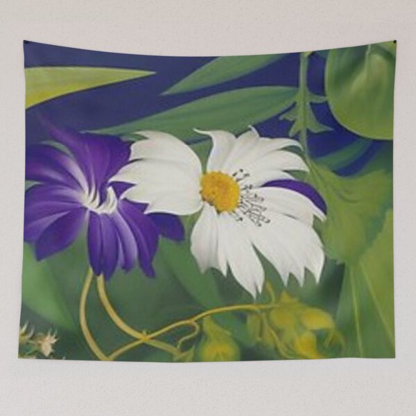 Item preview, Daisy magic: elegance in white and blue, nature's fine art designed and sold by FotoworldEdel.