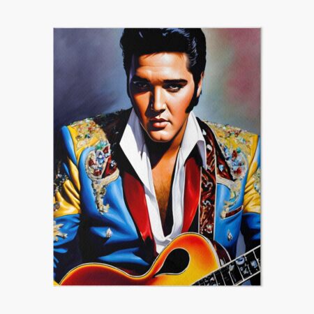 Elvis popular Presley Playing Guitar Watercolor Oil Painting King of Rock n Roll Print