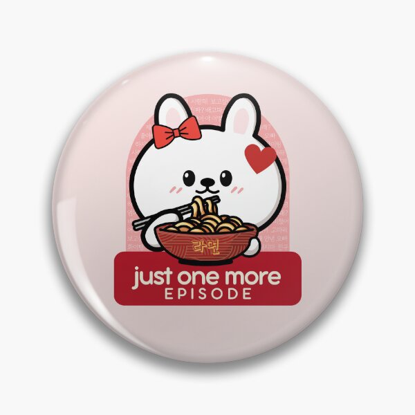 Item preview, Just One More Episode | Cute Bunny Eating Korean Ramen and Watching K-Dramas designed and sold by Kimochi-Shop.