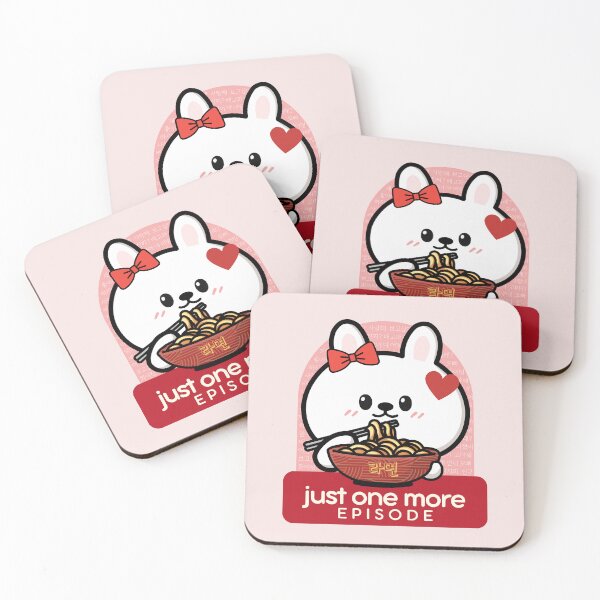 Item preview, Just One More Episode | Cute Bunny Eating Korean Ramen and Watching K-Dramas designed and sold by Kimochi-Shop.